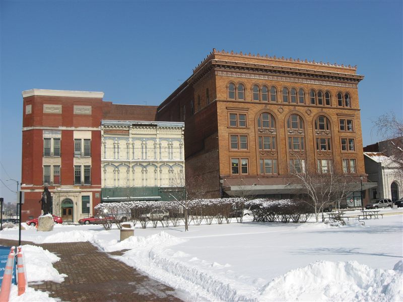 Historic buildings on Main Street in Springfield, Ohio